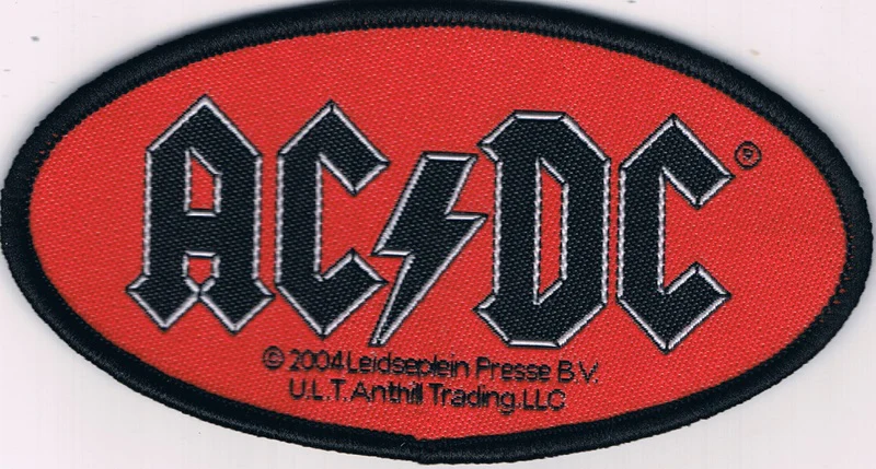 AC/DC | Oval Logo Red Woven Patch - Image 2
