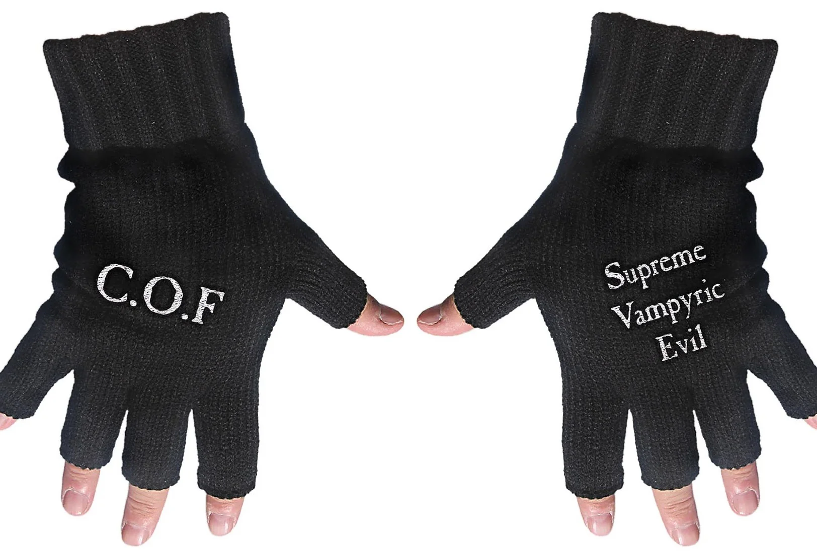 Cradle of Filth | Fingerless Gloves White Cof & Supreme