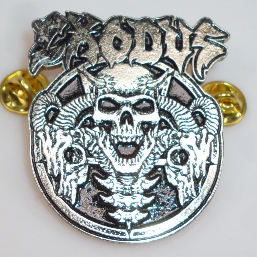 Exodus | Pin Badge Horns Skull - Image 2