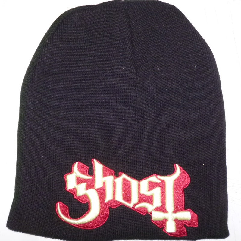 Ghost | Beanie Red Gold Logo - Image 2