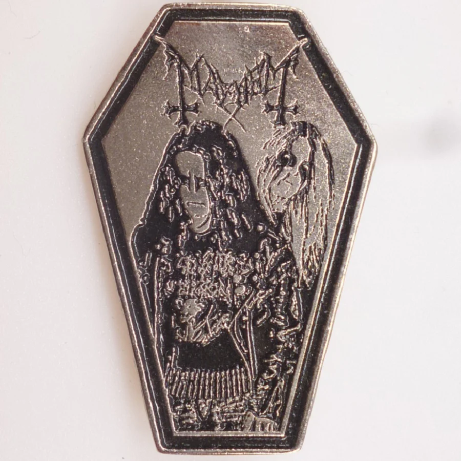 Mayhem | Pin Badge Euronymous & Dead Coffin Shape - Image 2