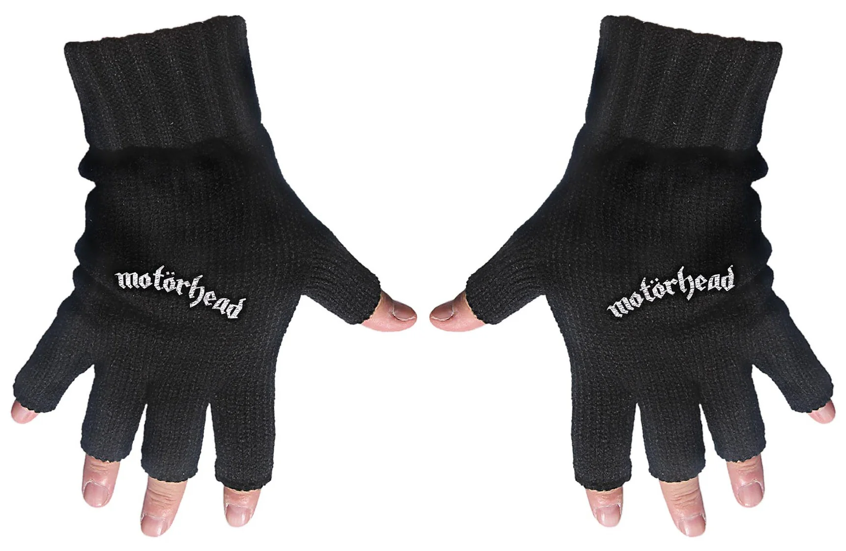 Motorhead | Fingerless Gloves White Logo