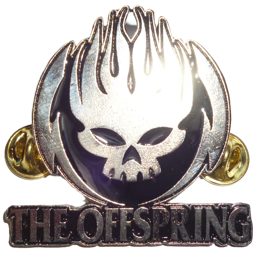 Offspring The | Pin Badge Flaming Skull - Image 2