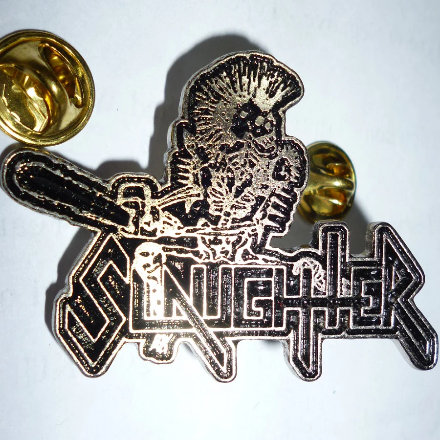 Slaughter | Pin Badge Armed Skeleton Punk - Image 2